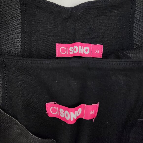 Ci Sono Women Medium 27x25 Black Pull On Elastic Waist Knit Ponte Pants Leggings - Picture 13 of 13